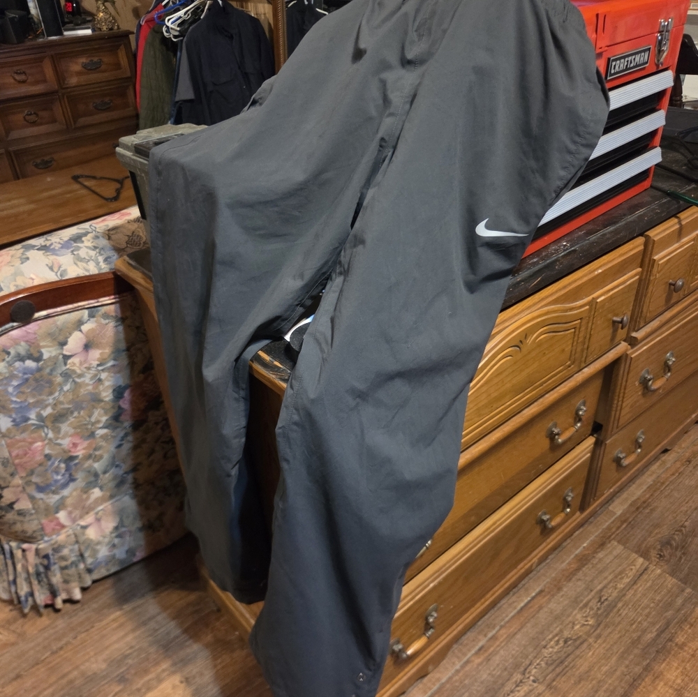 Nike Gray Track Pants,  Lined , Storm Fit, Large.